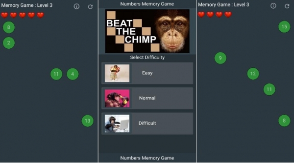 Numbers Memory Game